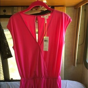 BCBG Sexy Pink Open Back Romper